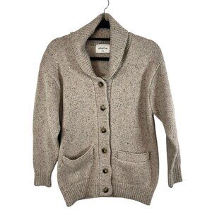 Aritzia Wilfred Free Button Up Grandpa Cardigan Wool Blend Tan Women’s size 2XS‎